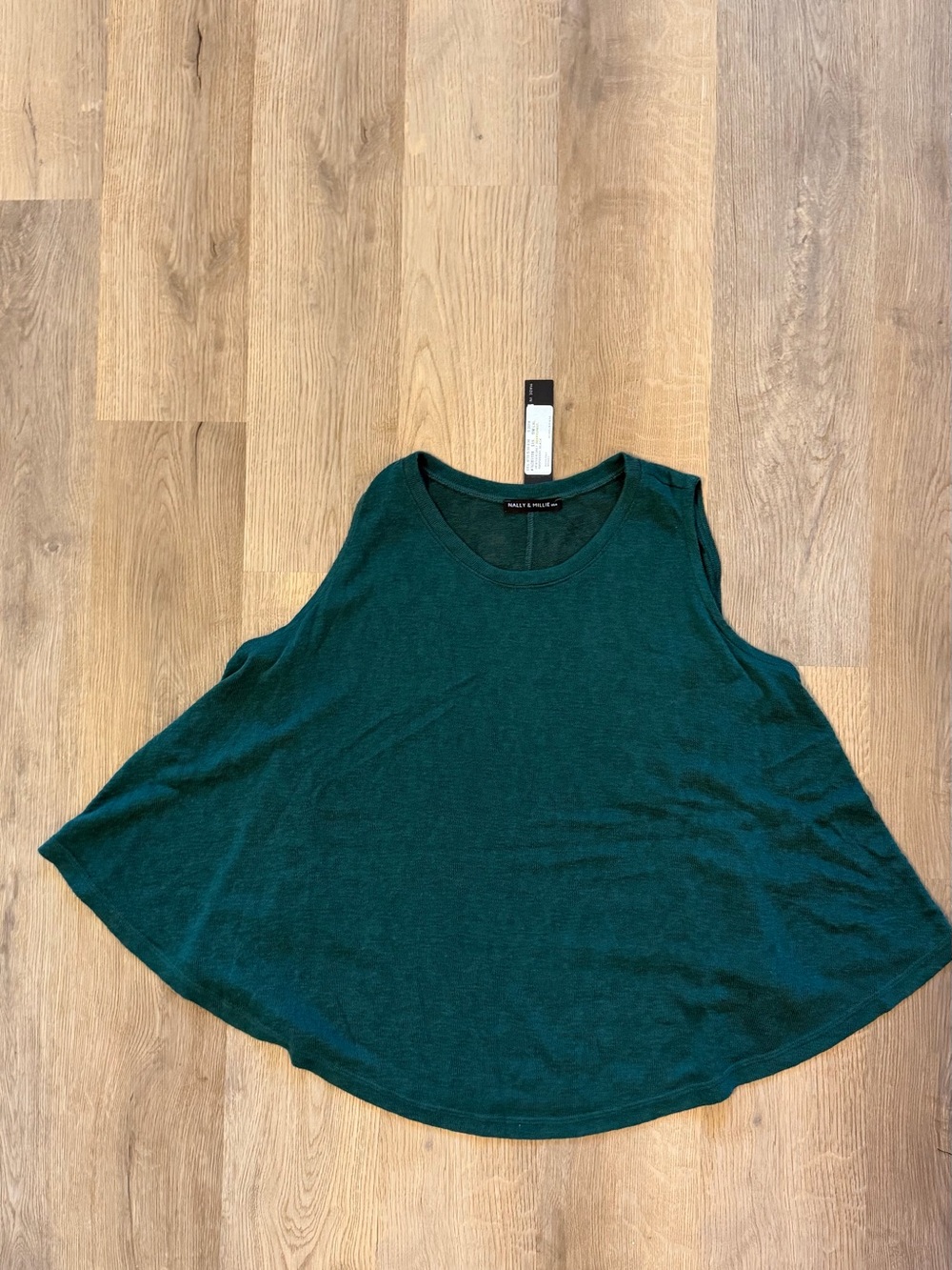 Nally & Millie Green Swing Tank Top Sleeveless Tunic USA Made